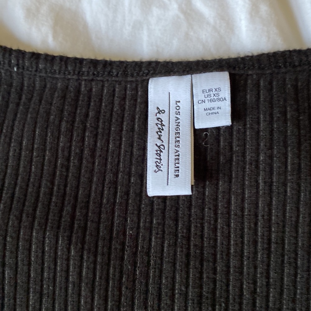 & Other Stories Rib Knit Button Top - Picture 2 of 3